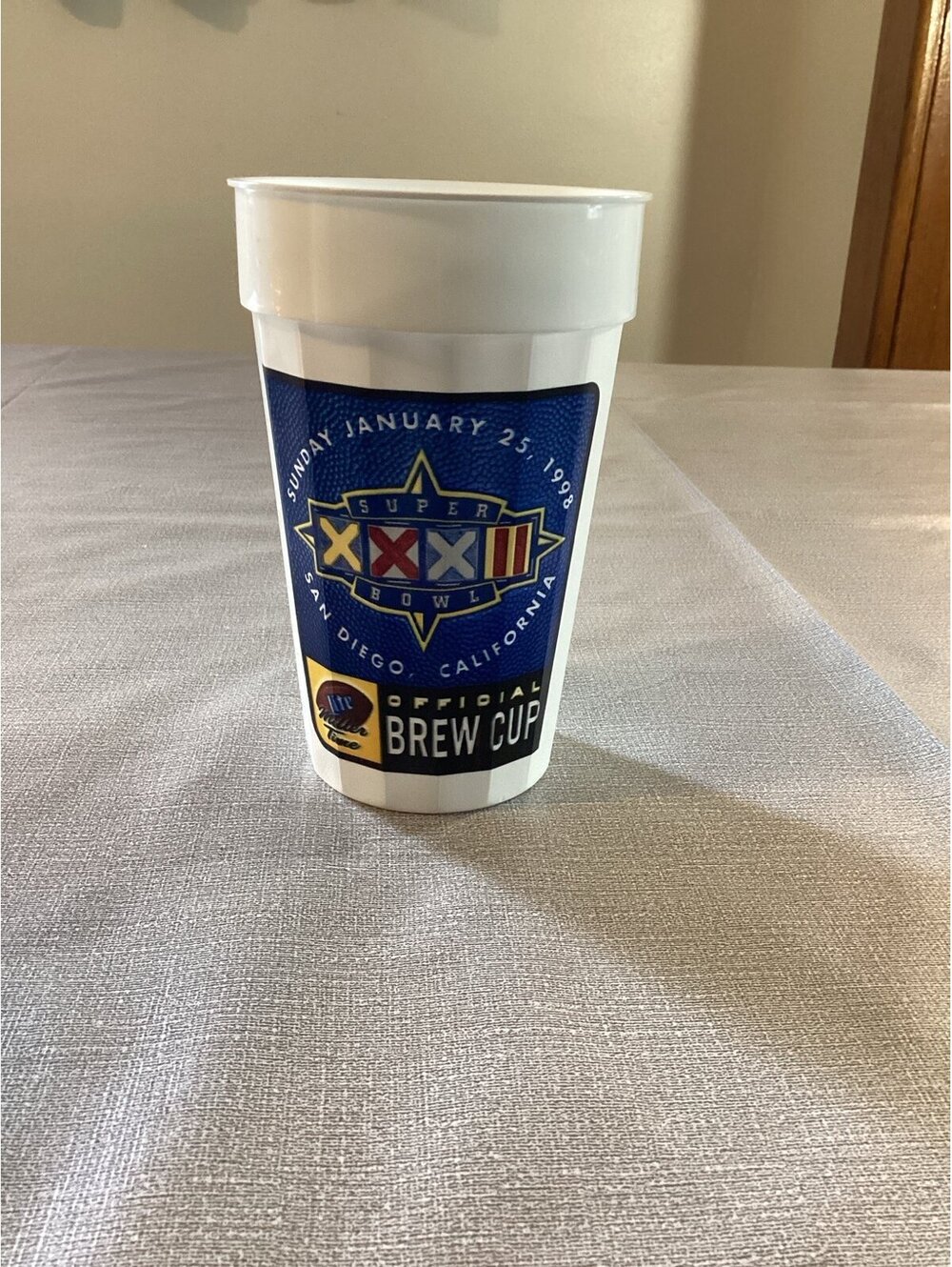 Vintage Super Bowl Miller Lite plastic beer cups.